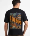 Biçomi Erkek Baskılı Oversize T-shirt - Siyah