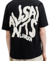 Biçomi Erkek Baskılı Oversize T-shirt - Siyah