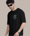 Biçomi Erkek Baskılı Oversize T-shirt - Siyah