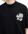 Biçomi Erkek Baskılı Oversize T-shirt - Siyah