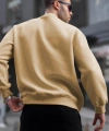Biçomi Erkek Düz Bisiklet Yaka Sweat - Bej