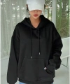 Biçomi Erkek Uzun Kol Kapşonlu Basic Sweatshirt Hoodie - Siyah