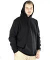 Biçomi Erkek Uzun Kol Kapşonlu Basic Sweatshirt Hoodie - Siyah