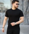 Biçomi Erkek Viskon Kumaş Bisiklet Yaka Basic Tişört