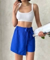 BİÇOMİ Fiyonklu şort etek saks s255021