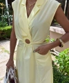 Biçomi Göbeği Halka Detaylı Midi Boy Elbise 2896