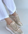 BİÇOMİ Hawer Bej Cilt Bağcıklı Spor Ayakkabı