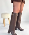 BİÇOMİ Jike Kahverengi Cilt Tak Çıkar Çizme