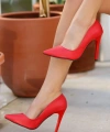 BİÇOMİ Jilya Kırmızı Cilt Stiletto Ayakkabı