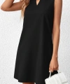 Biçomi Kadın Askılı V Yakalı Mini Ithal Krep Elbise