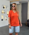 Biçomi Kadın Kısa Kollu V Yaka Bluz
