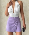BİÇOMİ Kapaklı şort etek lila s208