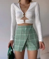 BİÇOMİ Kapaklı tüvit şort etek yeşil