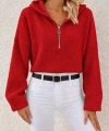 Biçomi Kapüşonlu Fermuarlı Dokulu Sweatshirt