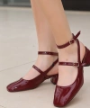 BİÇOMİ Karmi Bordo Rugan Topuklu Ayakkabı