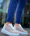 BİÇOMİ KB-X10 Kuback Bej Süet Beyaz Yüksek Taban Günlük Spor Ayakkabı