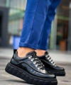 BİÇOMİ KB-X10 Kuback Siyah Rugan Siyah Yüksek Taban Günlük Spor Ayakkabı
