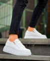 BİÇOMİ KB-X155 Kuback Beyaz Cilt Detaylı Beyaz Yüksek Taban Günlük Spor Ayakkabı