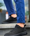 BİÇOMİ KB-X204 Kuback Siyah Keten Siyah Yüksek Taban Günlük Erkek Spor Ayakkabı