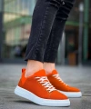BİÇOMİ KB-X204 Kuback Turuncu Keten Beyaz Yüksek Taban Günlük Erkek Spor Ayakkabı