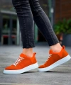 BİÇOMİ KB-X204 Kuback Turuncu Keten Beyaz Yüksek Taban Günlük Erkek Spor Ayakkabı
