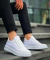 BİÇOMİ KB-X46 Kuback Beyaz Rugan Yüksek Beyaz Taban Günlük Spor Ayakkabı