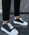 BİÇOMİ KB-X46 Kuback Siyah Beyaz Yüksek Beyaz Taban Günlük Spor Ayakkabı