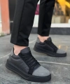 BİÇOMİ KB-X46 Kuback Siyah Gri Yüksek Siyah Taban Günlük Spor Ayakkabı