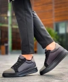 BİÇOMİ KB-X46 Kuback Siyah Gri Yüksek Siyah Taban Günlük Spor Ayakkabı