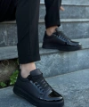 BİÇOMİ KB-X46 Kuback Siyah Rugan Yüksek Siyah Taban Günlük Spor Ayakkabı