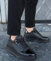 BİÇOMİ KB-X46 Kuback Siyah Rugan Yüksek Siyah Taban Günlük Spor Ayakkabı