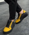 BİÇOMİ KB-X46 Kuback Siyah Sarı Yüksek Siyah Taban Günlük Spor Ayakkabı