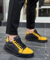 BİÇOMİ KB-X46 Kuback Siyah Sarı Yüksek Siyah Taban Günlük Spor Ayakkabı