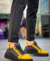 BİÇOMİ KB-X46 Kuback Siyah Sarı Yüksek Siyah Taban Günlük Spor Ayakkabı