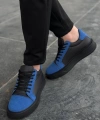 BİÇOMİ KB-X46 Kuback Siyah Sax Mavi Yüksek Siyah Taban Günlük Spor Ayakkabı