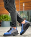 BİÇOMİ KB-X46 Kuback Siyah Sax Mavi Yüksek Siyah Taban Günlük Spor Ayakkabı