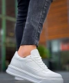 BİÇOMİ KB-X8 Kuback Beyaz Cilt Beyaz Yüksek Taban Günlük Spor Ayakkabı