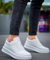 BİÇOMİ KB-X8 Kuback Beyaz Cilt Beyaz Yüksek Taban Günlük Spor Ayakkabı