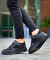 BİÇOMİ KB-X8 Kuback Siyah Cilt Siyah Süet  Detaylı Siyah Yüksek Taban Günlük Spor Ayakkabı