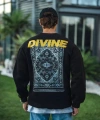 Biçomi Kışlık Bisiklet Yaka Baskılı SweatShirt - Siyah
