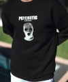 Biçomi Kışlık Bisiklet Yaka Baskılı SweatShirt - Siyah