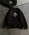Biçomi Kışlık Bisiklet Yaka Ön Ve Arka Baskılı SweatShirt - Siyah