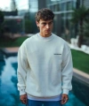 Biçomi Kışlık Bisiklet Yaka Oversize Baskılı SweatShirt - Beyaz