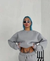 Biçomi Kışlık Bisiklet Yaka Üç İplik Basic SweatShirt - Gri