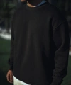Biçomi Kışlık Bisiklet Yaka Üç İplik Basic SweatShirt - Siyah
