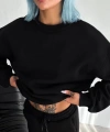 Biçomi Kışlık Bisiklet Yaka Üç İplik Basic SweatShirt - Siyah