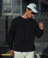 Biçomi Kışlık Bisiklet Yaka Üç İplik Basic SweatShirt - Siyah