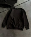 Biçomi Kışlık Bisiklet Yaka Üç İplik Basic SweatShirt - Siyah