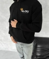 Biçomi Kışlık Üç İplik Kapşonlu SweatShirt - Siyah