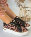 BİÇOMİ Kity Leopar Saten Bağcıklı Spor Ayakkabı